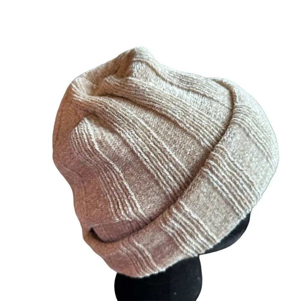 Eddie Bauer Beige Unisex Acrylic Beanie and Scarf Set One Size 2 Piece